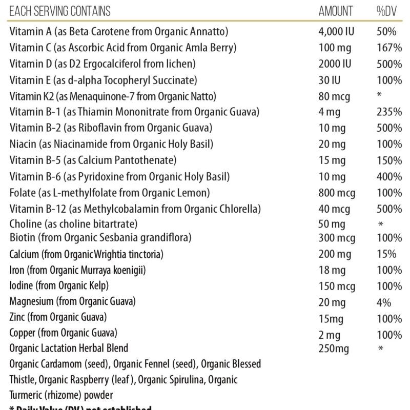 Actif Organic Postnatal Vitamin, Nursing and Lactation Supplement, Non-GMO, Made in USA, 90 count - Image 5