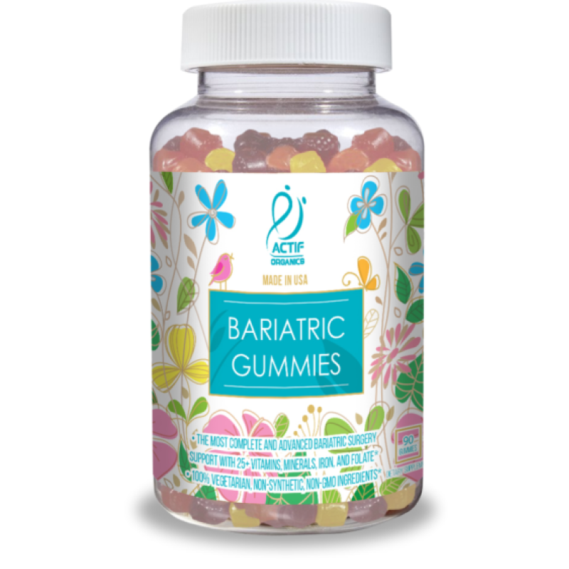 ACTIF Organic Bariatric Gummies with 25+ Organic Vitamins and Minerals for Bariatric Surgery, Advanced Formula - Non GMO, 90 Count