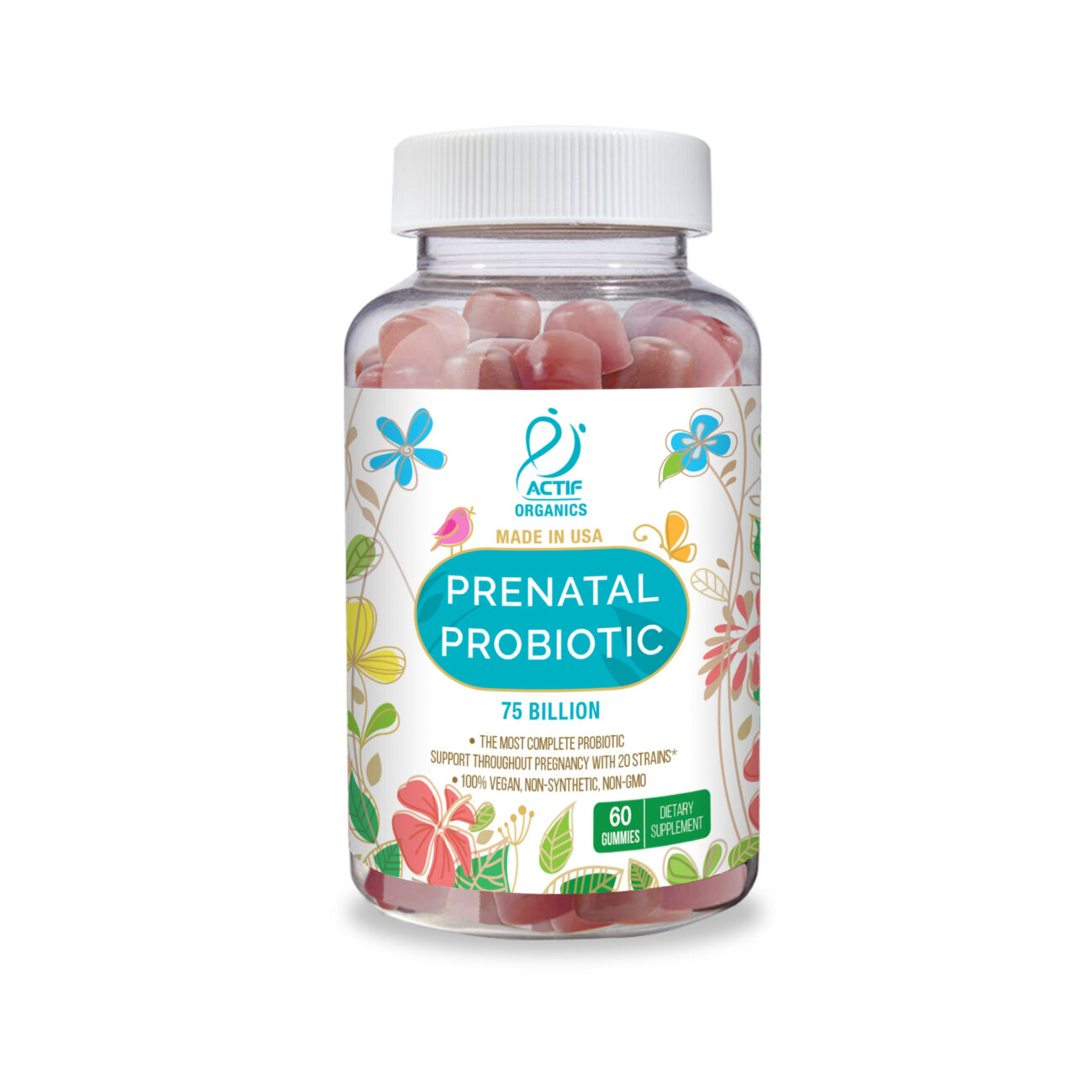 Actif Organic Prenatal Vitamin with 25+ Vitamins and Organic Herbs, Non