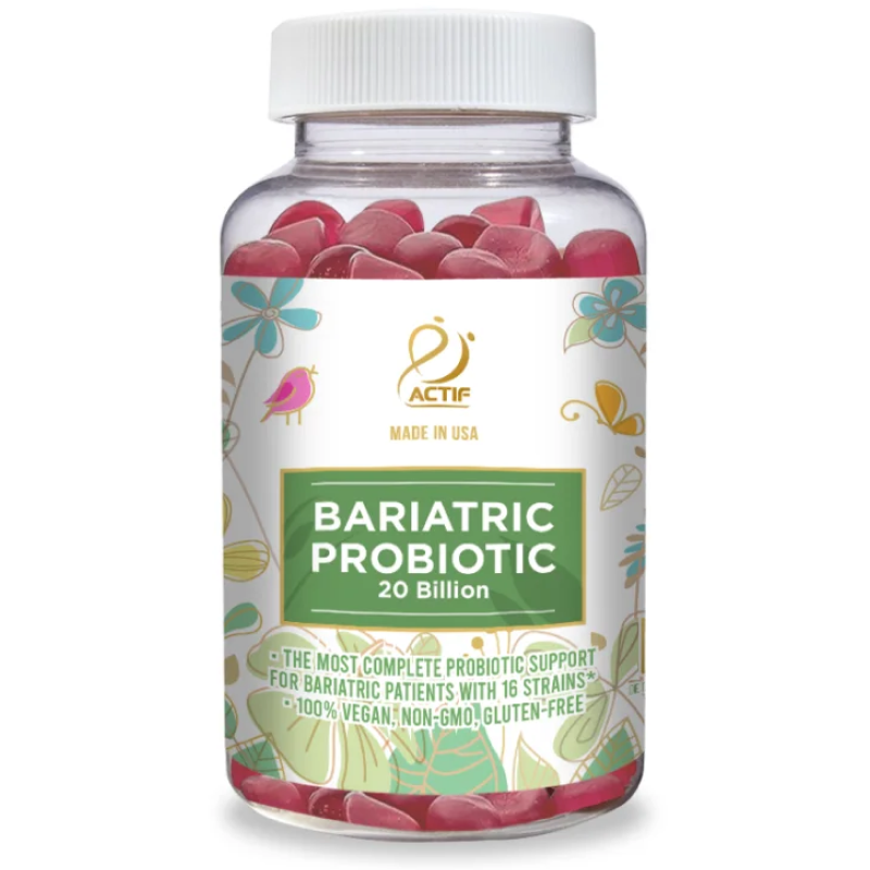 ACTIF Bariatric Probiotic Maximum Strength with 20 Billion CFU, Immunity and Gut Support, for Bariatric and Gastric Bypass Surgery - Made in the USA, 60 Gummies, Strawberry Flavor