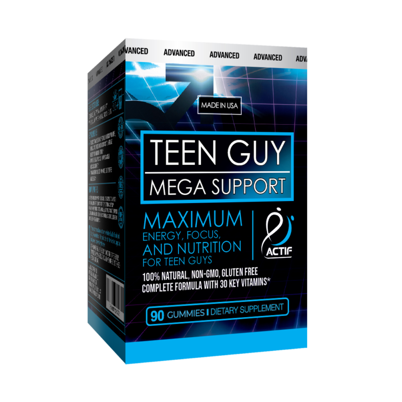 Actif Teen Guy Mega Support with 30 Organic Vitamins, Omega-3, Super ...
