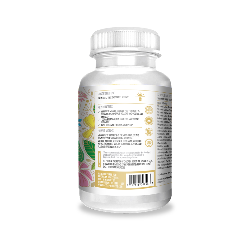 Actif IVF Complete Support with 15+ Advanced Factors for Egg Quality and Ovulation - Non-GMO, Fast-Acting, Made in USA, 90 Count - Image 6