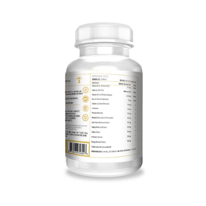 Actif Women’s Nootropic 10+ Mega Support for Focus and Mental Health - Non-GMO, Fast-Acting, Made in USA, 60 Count - Image 4