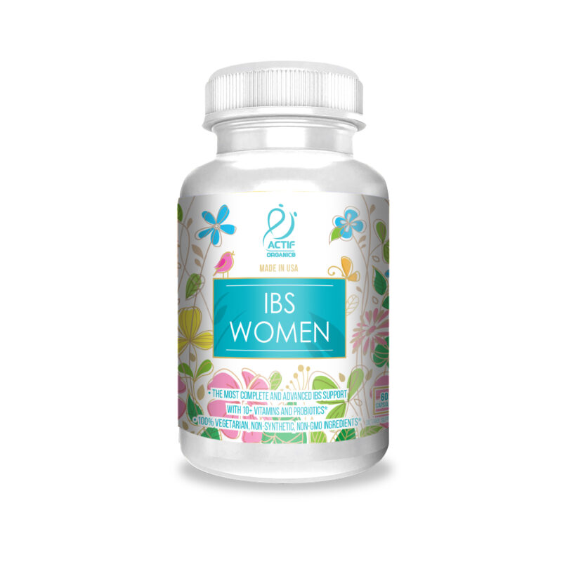 Actif IBS Women Mega Support - Fast Relief for Abdominal Pain, Bloating, Gas - Non-GMO, Made in USA, 60 Count
