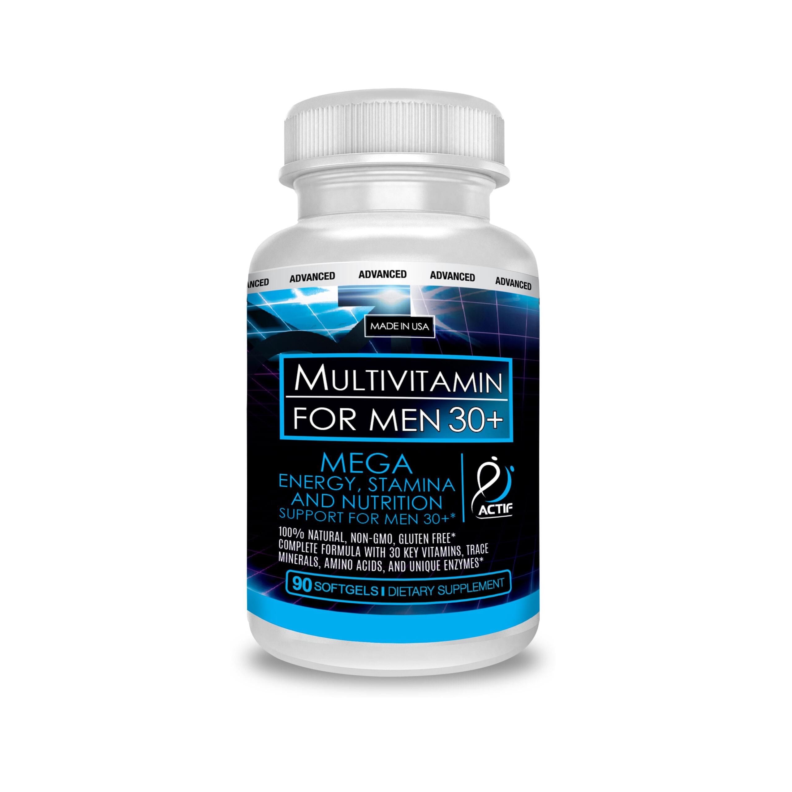 Actif Multivitamin for Men 30+ with 30 Factors, Made in USA, 90 count