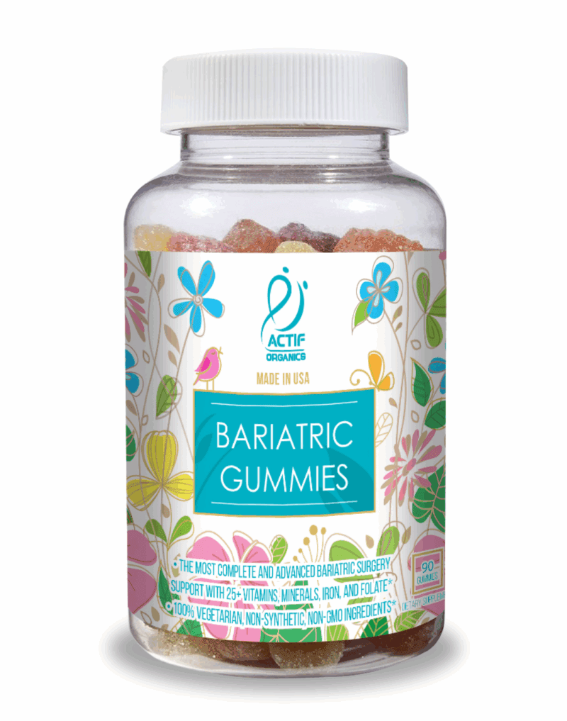 ACTIF Organic Bariatric Gummies with 25+ Organic Vitamins and Minerals for Bariatric Surgery, Advanced Formula - Non GMO, 90 Count