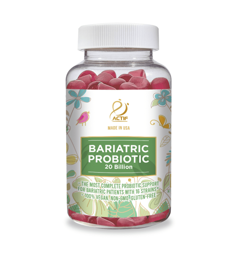 ACTIF Bariatric Probiotic Maximum Strength with 20 Billion CFU, Immunity and Gut Support, for Bariatric and Gastric Bypass Surgery - Made in the USA, 60 Gummies, Strawberry Flavor