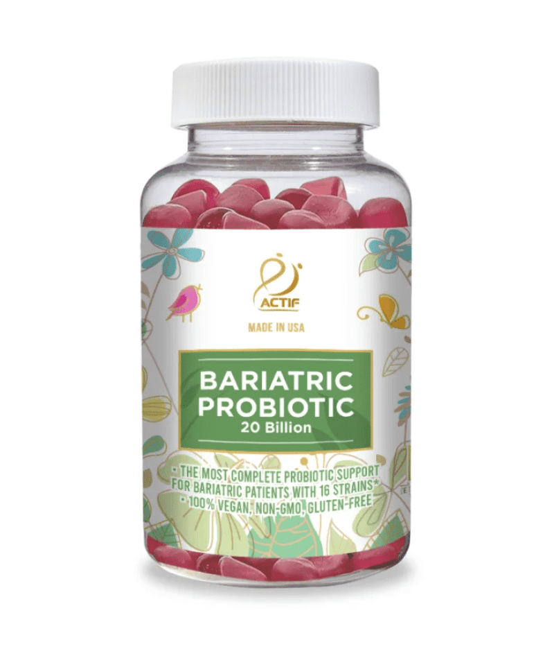ACTIF Bariatric Probiotic Maximum Strength with 20 Billion CFU, Immunity and Gut Support, for Bariatric and Gastric Bypass Surgery - Made in the USA, 60 Gummies, Strawberry Flavor