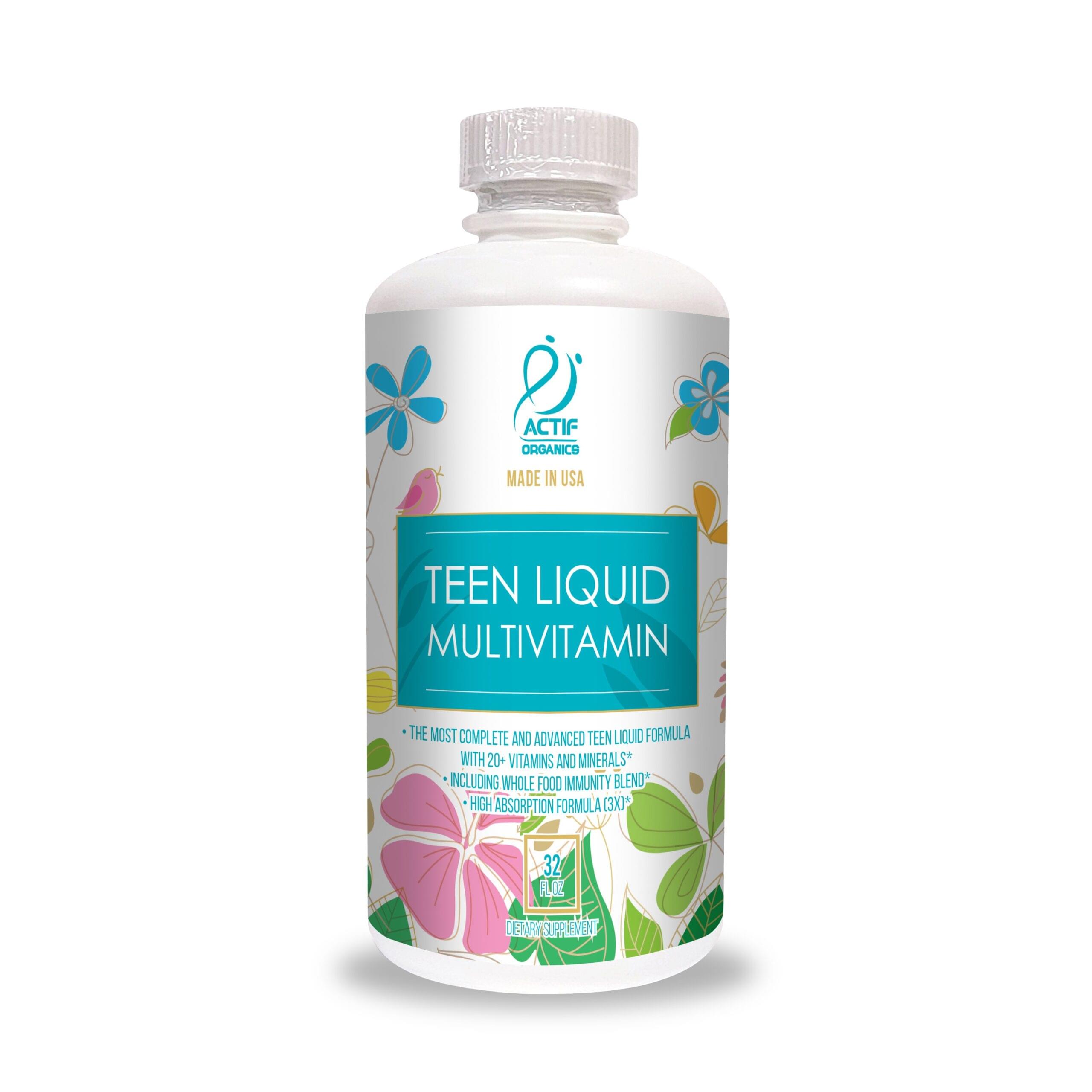 ACTIF Liquid Daily Multivitamin for Teen with 20+ Advanced Factors - Non GMO, Made in USA, 32oz