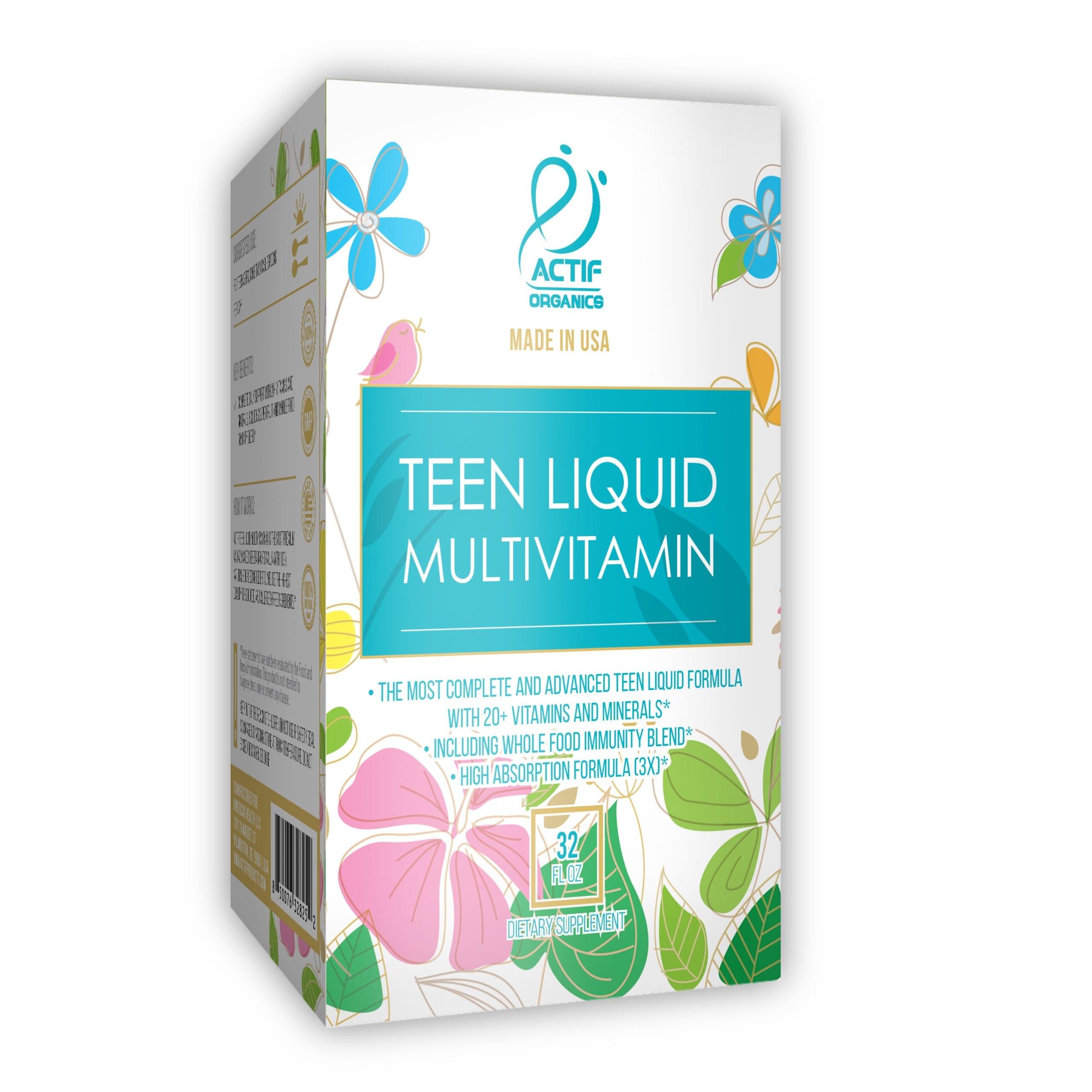 ACTIF Liquid Daily Multivitamin for Teen with 20+ Advanced Factors - Non GMO, Made in USA, 32oz - Image 2