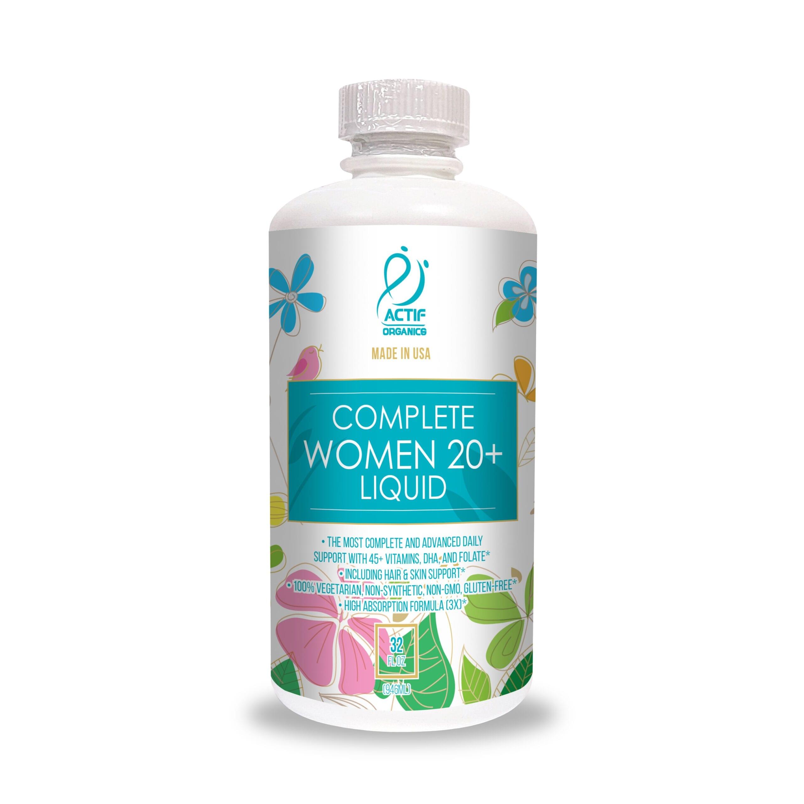 ACTIF Liquid Daily Multivitamin for Women Age 20+ with 45+ Advanced Factors - Non GMO, Made in USA, 32oz