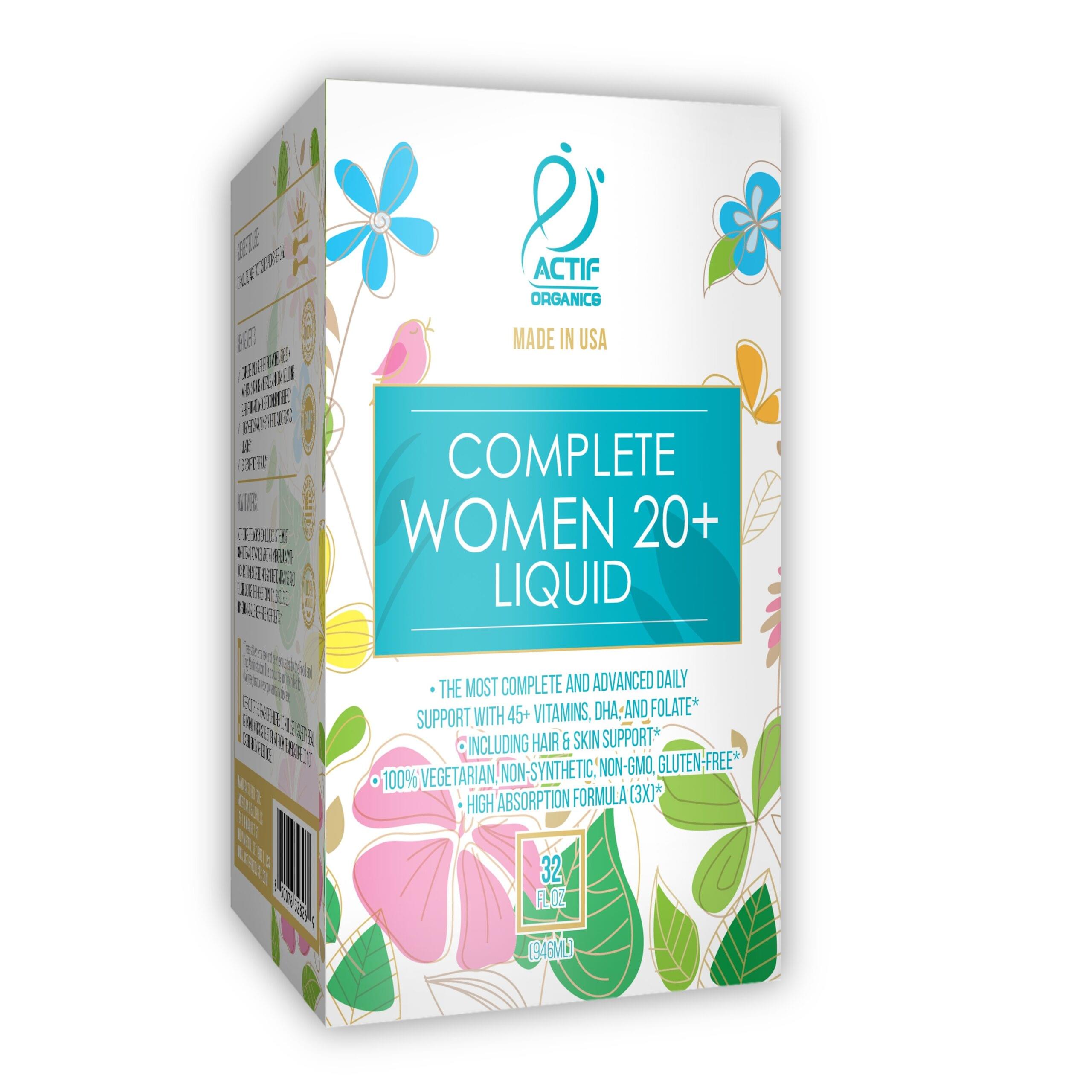 ACTIF Liquid Daily Multivitamin for Women Age 20+ with 45+ Advanced Factors - Non GMO, Made in USA, 32oz - Image 2