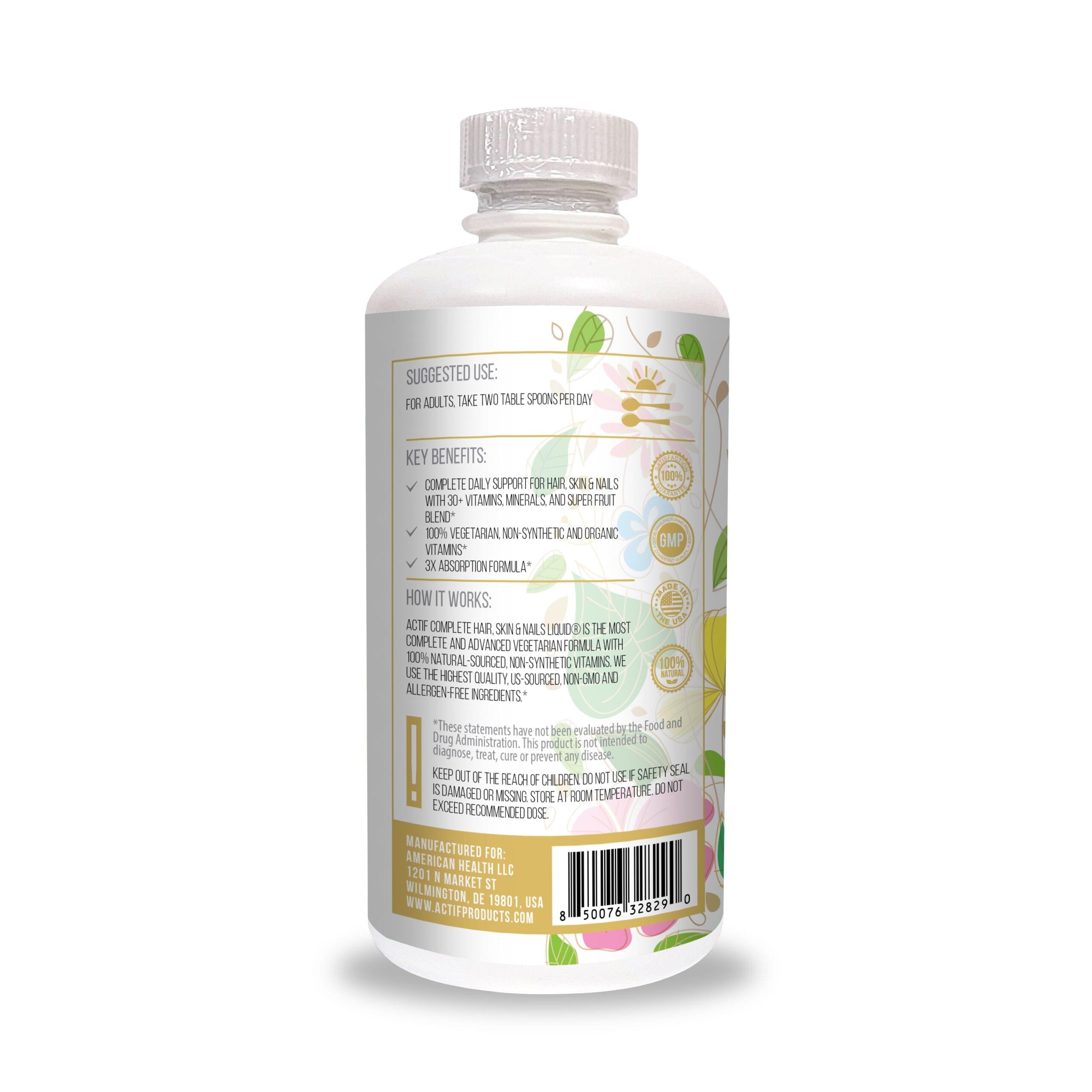 ACTIF Collagen Liquid with Advanced Factors - Non GMO, Made in USA, 32oz - Image 3