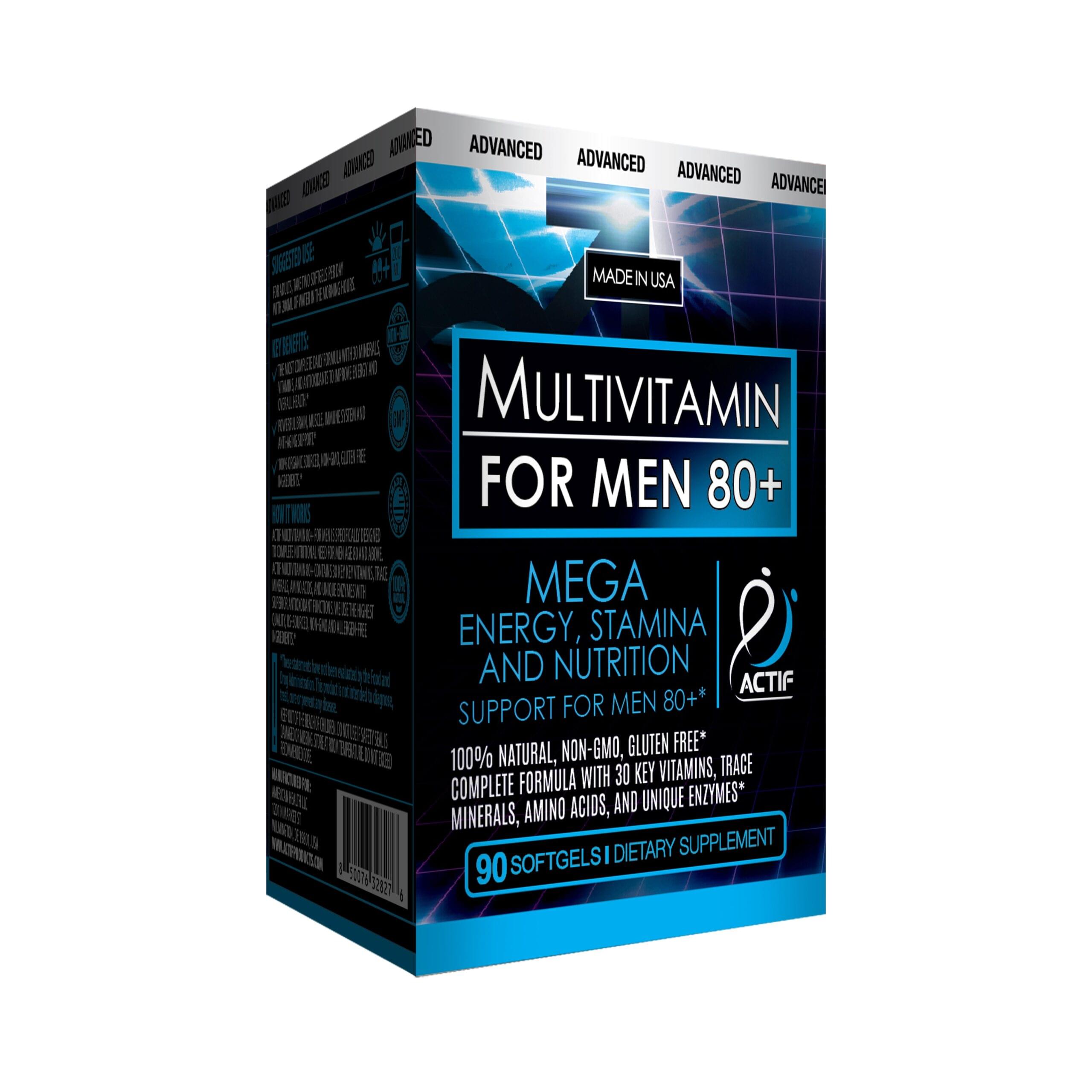 ACTIF Multivitamin for Men Age 80+ with 30 Advanced Factors - Non GMO, Made in USA, 90 Count - Image 2