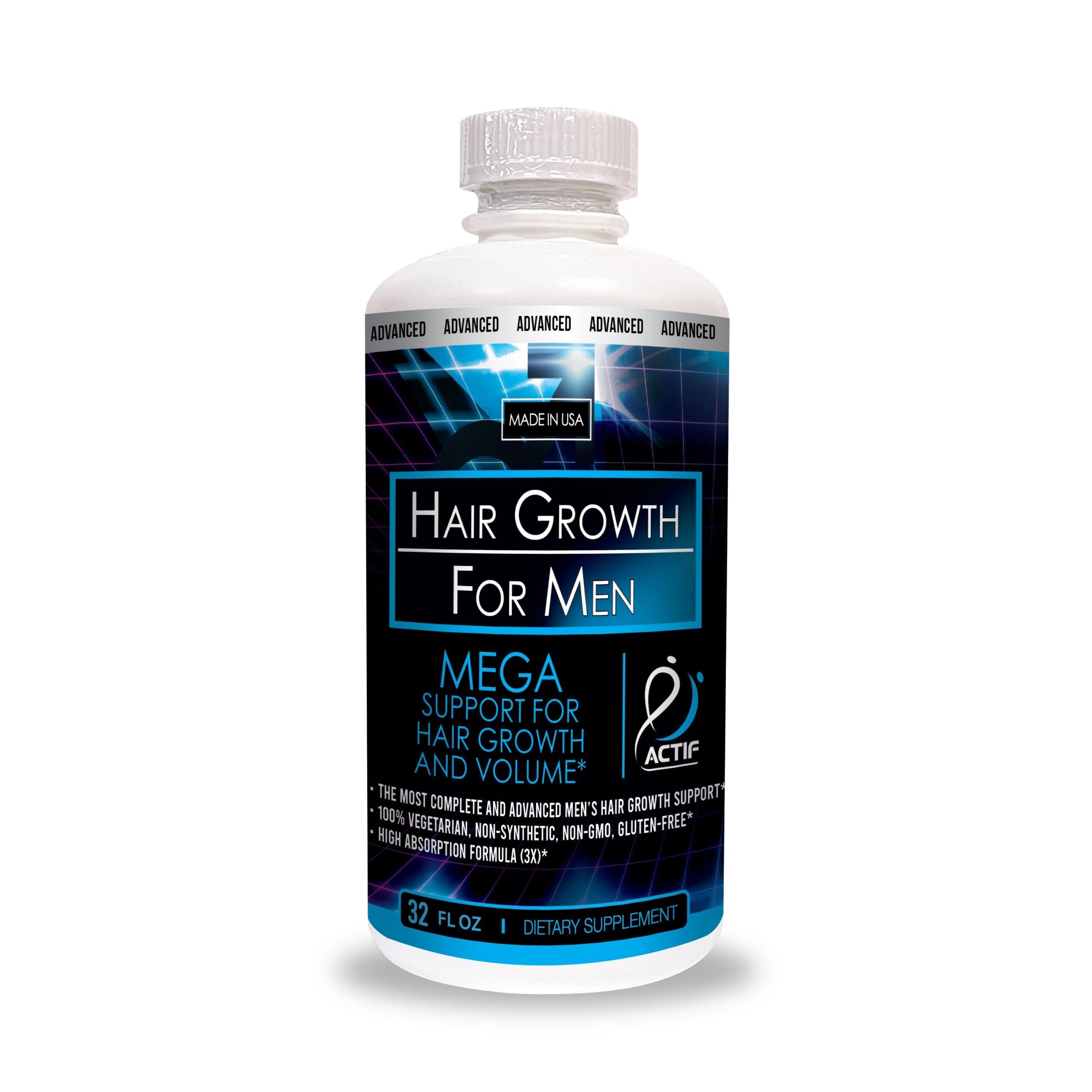 ACTIF Complete HAIR Growth for Men Liquid with 10+ Advanced Factors - Non GMO, Made in USA, 32oz